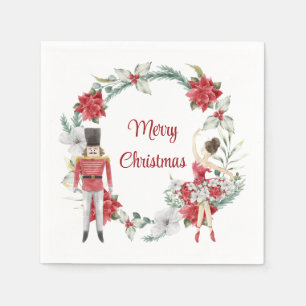 Festive nutcracker elegant christmas napkin