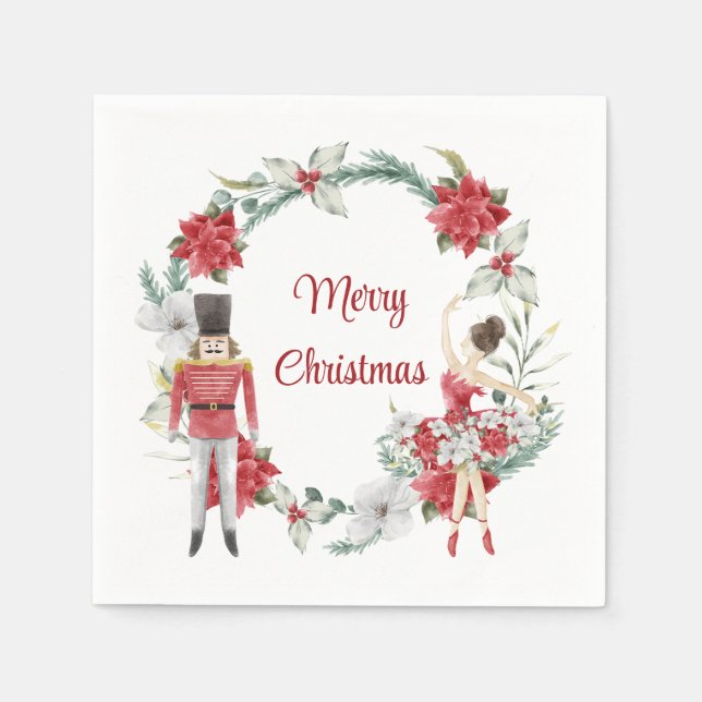Festive nutcracker elegant christmas  napkin (Front)