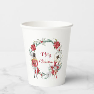 Festive nutcracker elegant christmas  paper cups
