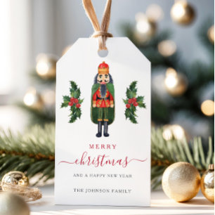 Festive Nutcracker Merry Christmas Gift Tags