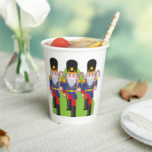 Festive Nutcracker Soldiers with Candy Canes  Paper Cups
