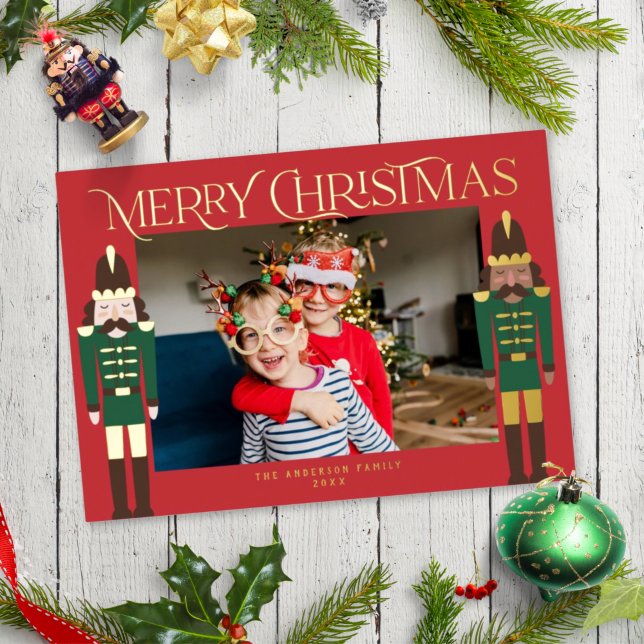 Festive Nutcrackers Christmas Frame Photo Foil Hol (Creator Uploaded)