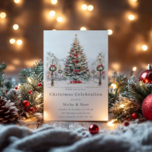 Festive Office Corporate Christmas Celebration Invitation
