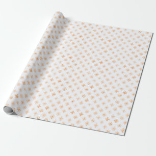 Festive Orange Snowflake Pattern - Elegant Winter Wrapping Paper