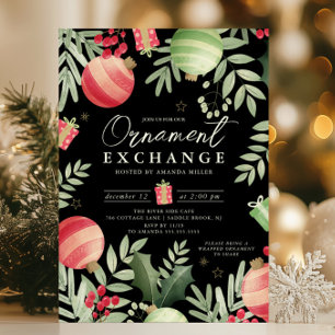 Festive Ornament Exchange Christmas Invitation
