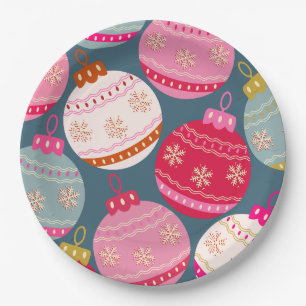 Festive Ornaments Christmas Paper Plate