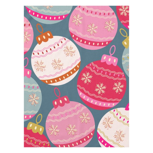 Festive Ornaments Christmas Tablecloth (Front)