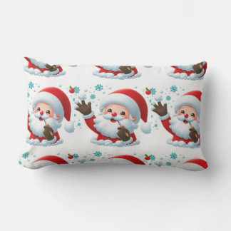 Festive Outdoor Santa Throw Pillow