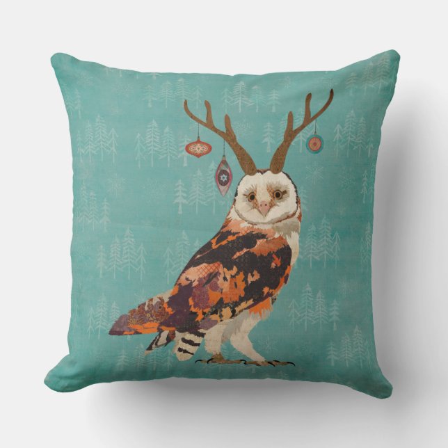Festive OWL TREE Pillow (Front)