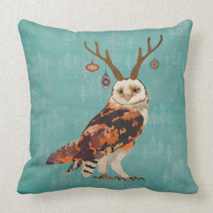 Festive OWL TREE Pillow
