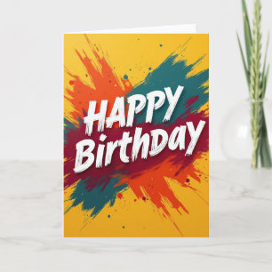 Festive Painted Abstract Card