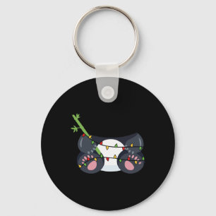 Festive Panda With Christmas Lights Costume  Key Ring