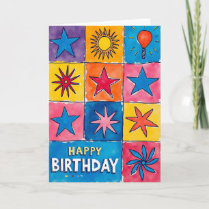 Festive Panel Birthday Card