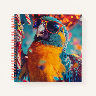 Festive Parrot with Sunglasses Notebook
