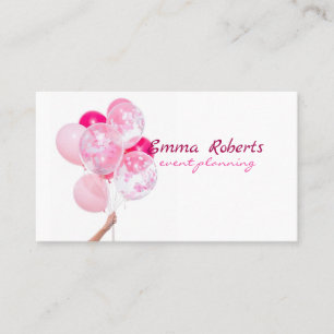 Festive Party Balloons Rainbow Event Planner Business Card