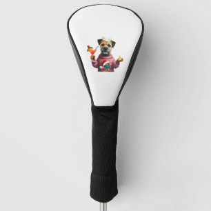 Festive Party Border Terrier Golf Head Cover