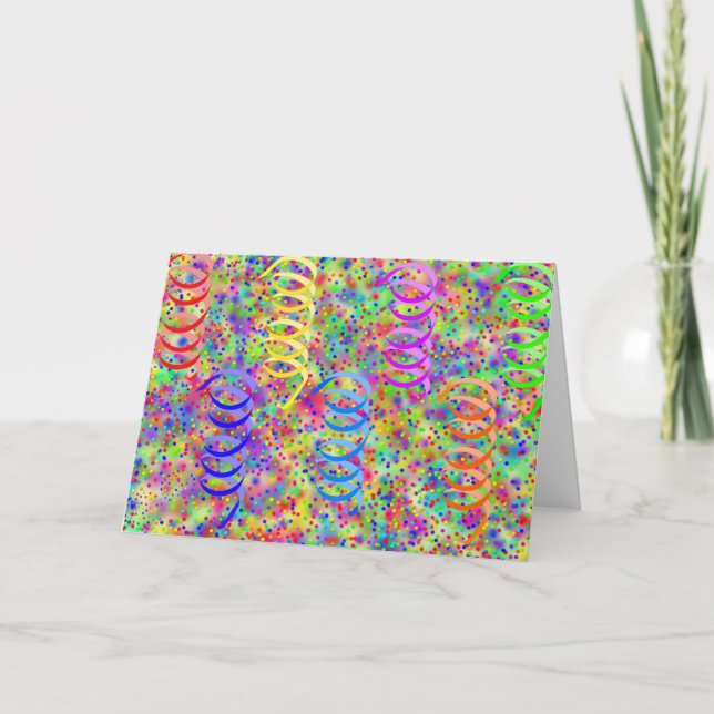 Festive Party Confetti Pattern Card (Front)