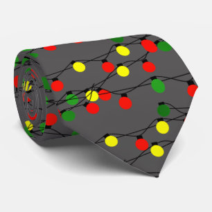 Festive Party Lights on Grey  Tie
