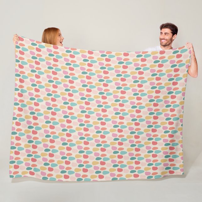 Festive Pastel Drops Pattern Fleece Blanket (In Situ)