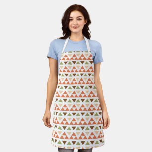 Festive Pastel Geometric Triangles Pattern Apron
