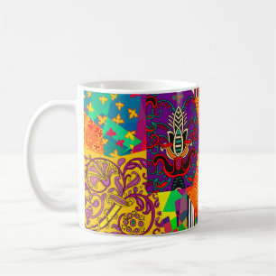 Festive patchwork in indian, turkish, italian, por coffee mug