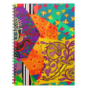 Festive patchwork in indian, turkish, italian, por notebook