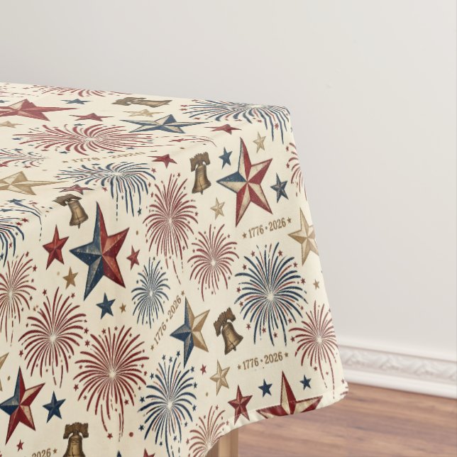 Festive Patriotic Fireworks Aesthetic  Tablecloth (In Situ)