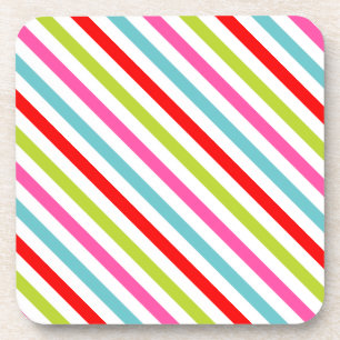 Festive Pattern – Retro Holiday Stripes Coaster