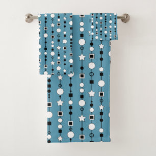 Festive pattern with string beads and jewelry star bath towel set