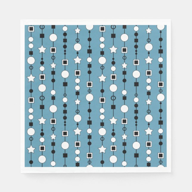 Festive pattern with string beads and jewelry star napkin (Front)