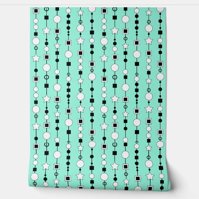 Festive pattern with string beads and jewelry star wallpaper (Unrolling)