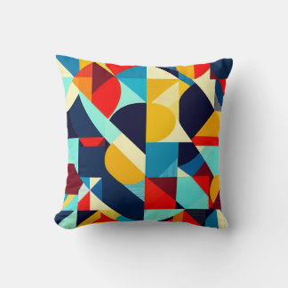 Festive-patterned Throw Pillow with Vibrant Patter