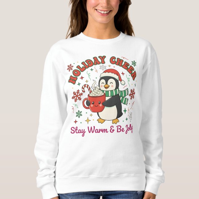 Festive Penguin Christmas Sweatshirt (Front)