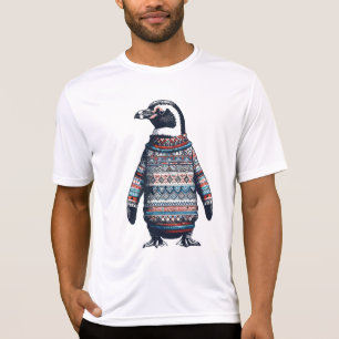 Festive Penguin in a Colourful Sweater