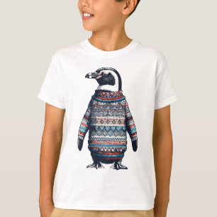 Festive Penguin in a Colourful Sweater