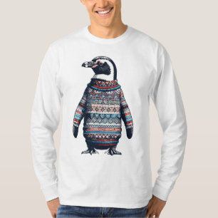Festive Penguin in a Colourful Sweater