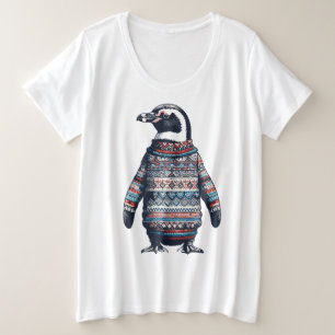 Festive Penguin in a Colourful Sweater