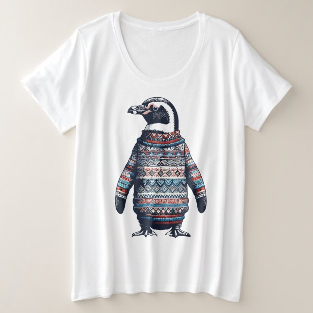 Festive Penguin in a Colourful Sweater (Design Front)