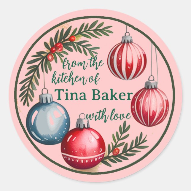 Festive Personalised Custom Labels Holiday (Front)