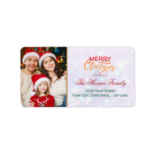 Festive Personalised Family Photo "Merry Christmas Label