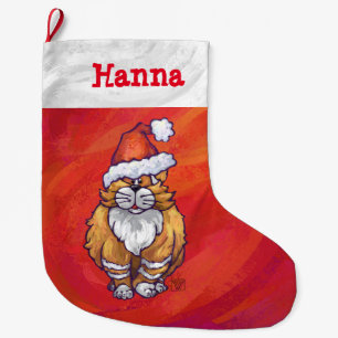 Festive Personalised Ginger Christmas Large Christmas Stocking