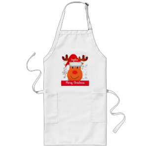 Festive Personalised Reindeer Christmas Apron