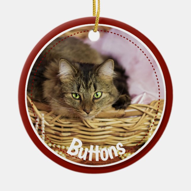Festive Pet Photo 2021 Christmas   Ceramic Tree Decoration (Front)
