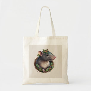 Festive Pet Rat Holidays/Christmas Tote Bag