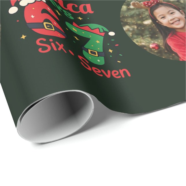 Festive Photo Gilr Gift Wrap -Tren dy 6-7 (Roll Corner)