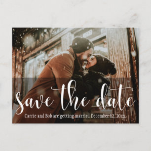 Festive Photo with Typography Save the Date 1 Announcement Postcard