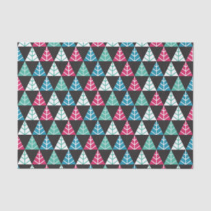 Festive Pine Triangle Mosaic Abstract Christmas II Tissue Paper