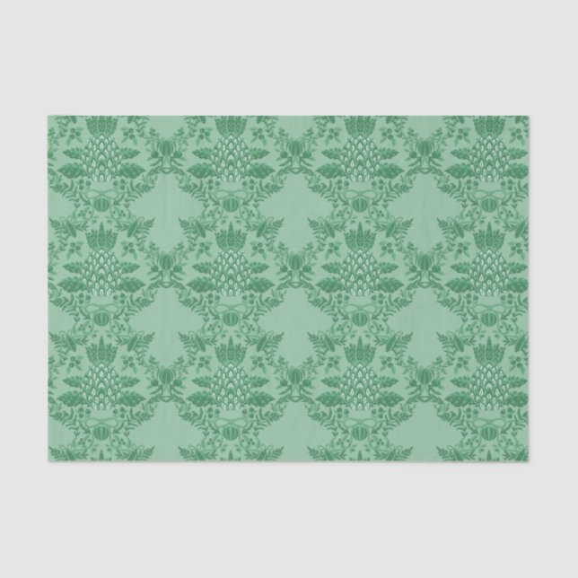 Festive Pineapple Christmas Ornaments Pattern Tissue Paper (Front)