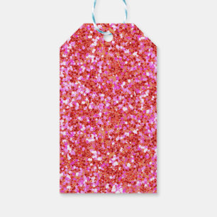 Festive Pink and Red Glitter Gift Tags