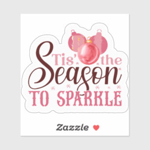 Festive Pink Christmas Joy Sticker